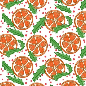 Holiday Oranges and Holly