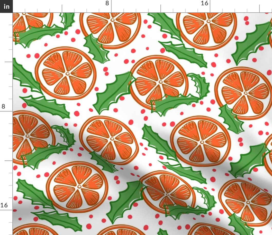 Holiday Oranges and Holly