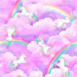 unicorn magical rainbow sky