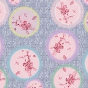 5x7-Inch Repeat of Dusty-Lilac Background of Dottie Rabbit Pastel Dreams