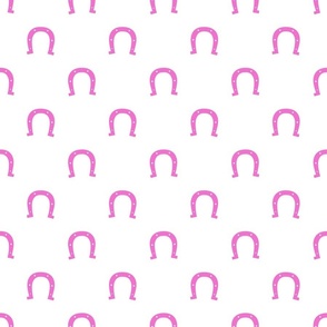 Horseshoe Pattern Pink on White