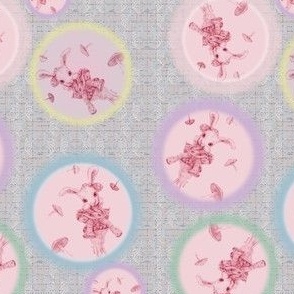 5x7-inch Light-Gray Background of Dottie Rabbit Pastel Dreams 