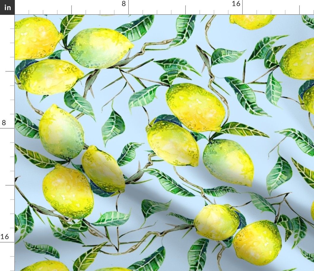 Lemons on Blue