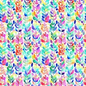 Colorful Watercolor Leaf Pattern