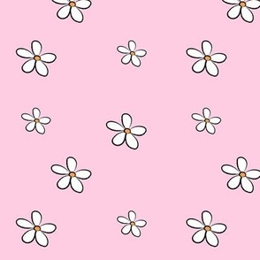 White Flowers on Pink