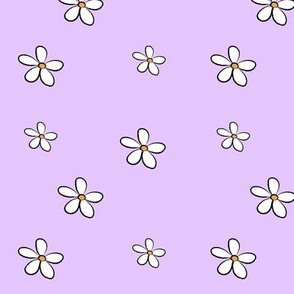 White Flowers on Purple 