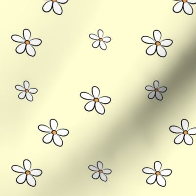 White Flowers on Yellow 