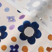 Sedona Tile Flower - royal blue and gold 6in 150