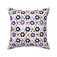 Sedona Tile Flower - royal blue and gold 6in 150