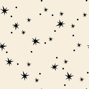 ( medium ) stars, black stars, ivory