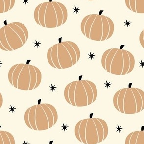 ( medium ) pumpkin, boho, black stars, pumpkins