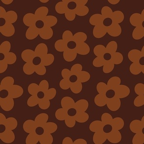 Earth tone brown floral pattern 