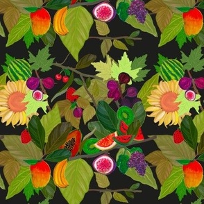 Gardener's Delight Plum, Fig Tree and Summer Fruits Pattern