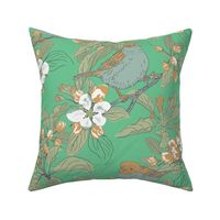 Sparrows & Apple Blossom - Large - green