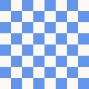 Cornflower Blue Checkerboard, Large Scale 