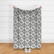 Interlocking diamonds in shades of gray | large