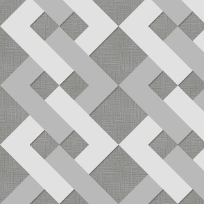 Interlocking diamonds in shades of gray | large