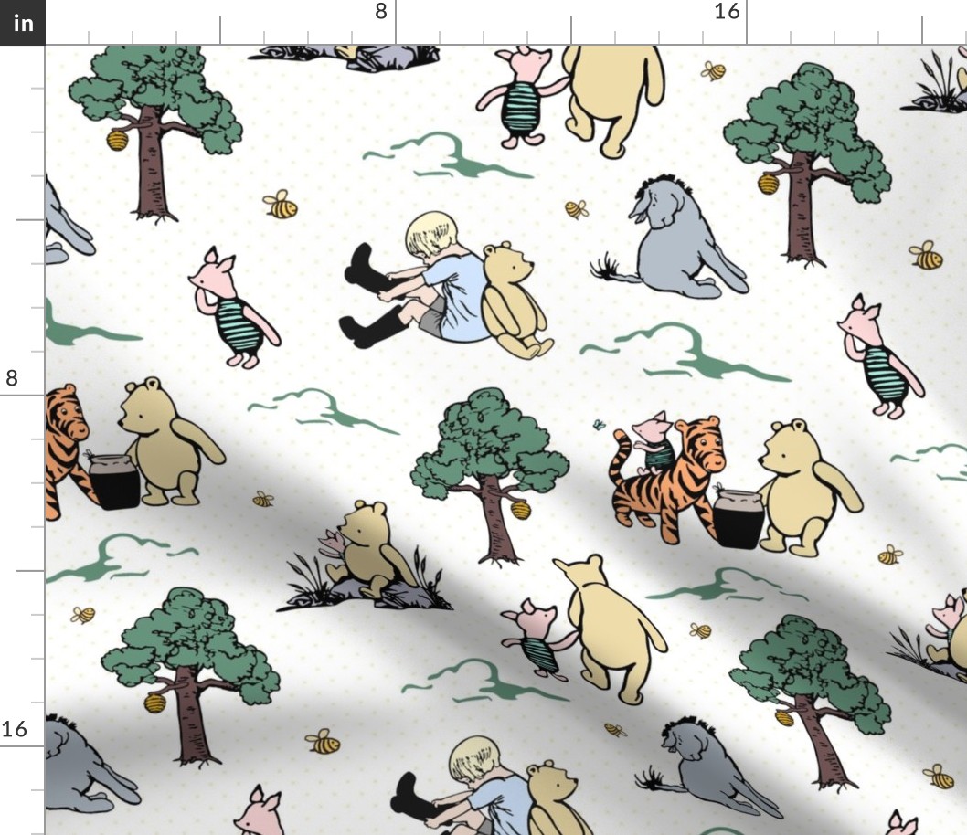 Bigger Scale Classic Pooh Story Sketches on White