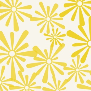 Floral Whimsey, yellow, 48 inch