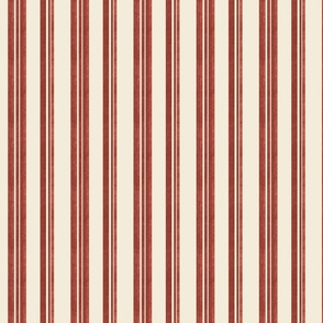 Modern Stripe Cochineal Red CW-330 9e3f31 and Linen White OC-146 