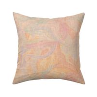 Pastel rainbow marble pattern with a vintage linen texture
