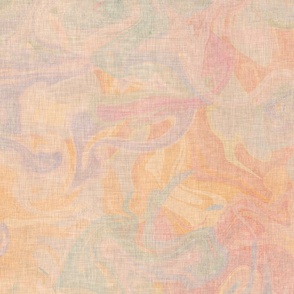 Pastel rainbow marble pattern with a vintage linen texture