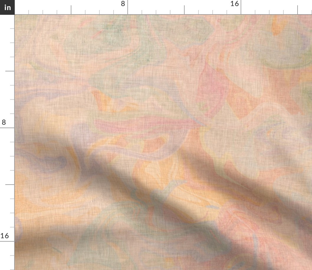 Pastel rainbow marble pattern with a vintage linen texture