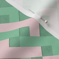 Interlocking diamonds in pink and green | small