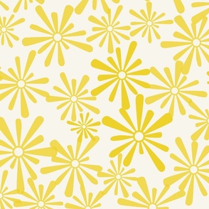 Floral Whimsey, yellow, 32 inch