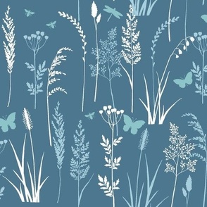 Wild grasses - blue