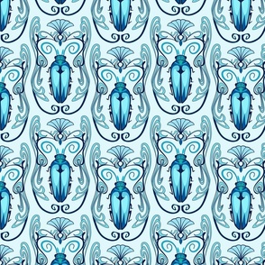 art nouveau bug  blue - medium