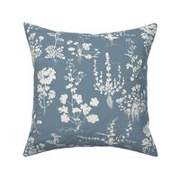 BOTANICAL SILHOUETTES - VERSION 1 - LINEN ON BRACING BLUE SW6242