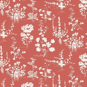 BOTANICAL SILHOUETTES - LINEN ON QUIET CORAL SW6614