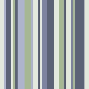 Stripes in Mauve and Green (Medium Scale)