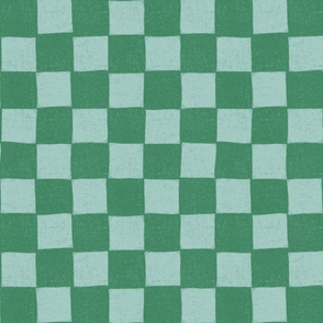 Green checks_stamp checks_emerald aqua_medium_12inches