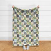4 1/2" Freddie Fox Quilt Blanket – Baby Fox + Rainbows Patchwork Nursery Fabric, Bedding Cheater Quilt B