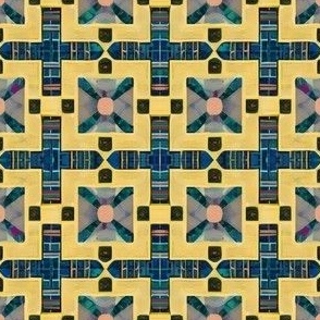 Gold and Blue Mosaic with Opal Inlay