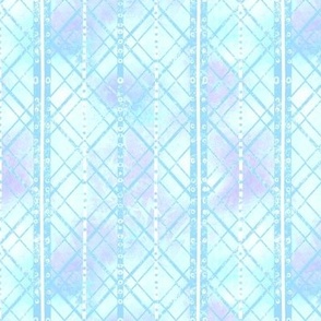 Trellis geometric vertical grid stripes on ombre textured background 6”  pale blue, white, pale pink  trelliss 
