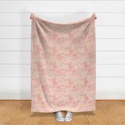 Pink silhouettes of herbal plants on a dusty pink background with a vintage linen texture