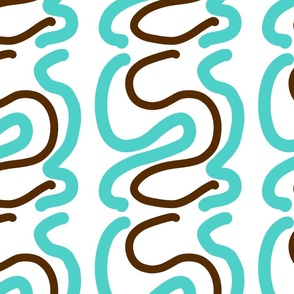 Celeste- Teal and Brown Swirls