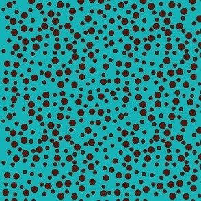 Teal and Brown Blotch Dots 