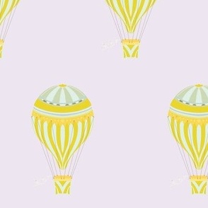 Hot Air Balloon in Yellow on Lavender AB 15