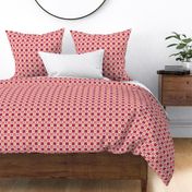 Checkered Hearts - Cream, Viva Magenta, Coral -Medium