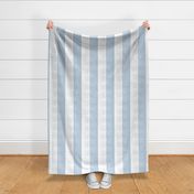 classic stripe - large fog and white stripes and leaves -  blue coastal botanical wallpaper and fabric