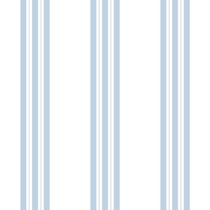 classic stripe - thin and medium lines fog and white - blue coastal wallpaper and fabric
