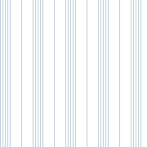 classic stripe - thin fog lines and white stripes - blue coastal wallpaper and fabric