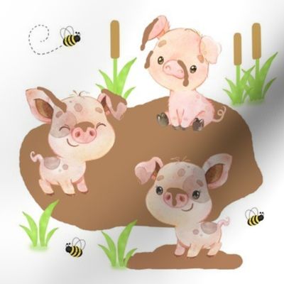 Farm Animals Pigs in the Mud Baby Nursery