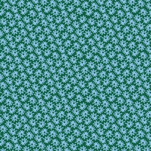 Scribble Flowers - Pine Green, Baby Blue