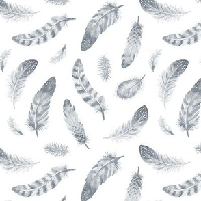 Watercolor Feathers grey (small) 