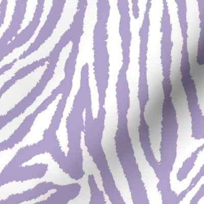 Fun Playful Zebra Stripes Print in Lavender Purple and White (Medium Scale)